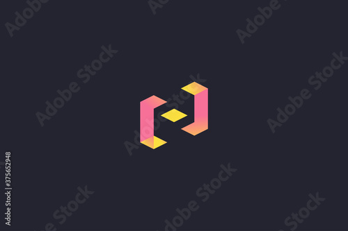 Technology Letter H Logo Abstract Whimsical Monogram