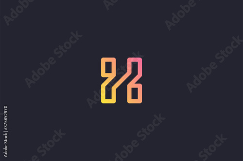 Technology Letter H Logo Abstract Whimsical Monogram