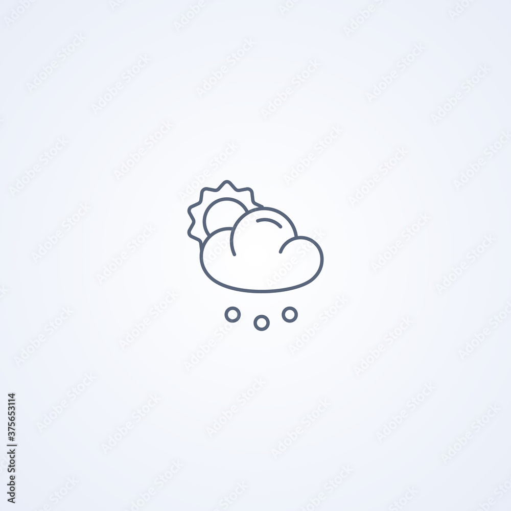 It's snowing, vector best gray line icon It's snowing, vector best gray line icon
