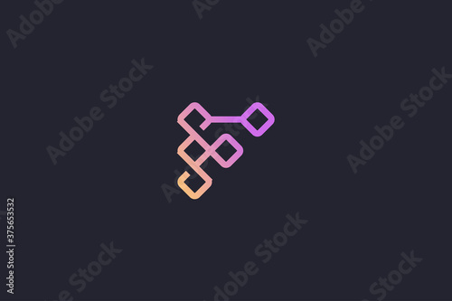 Technology Letter F Logo Abstract Whimsical Monogram