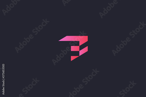 Technology Letter F Logo Abstract Whimsical Monogram