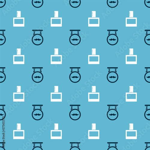 Set Barbershop and Aftershave on seamless pattern. Vector.
