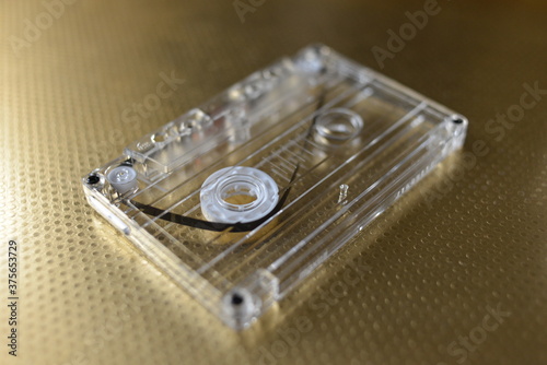 Cassette Tape Loop on Gold Surface