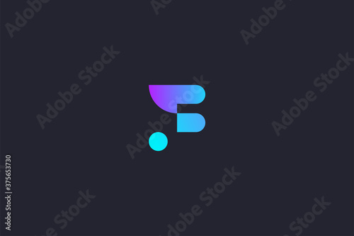 Technology Letter F Logo Abstract Whimsical Monogram