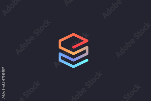 Technology Letter E Logo Abstract Whimsical Monogram