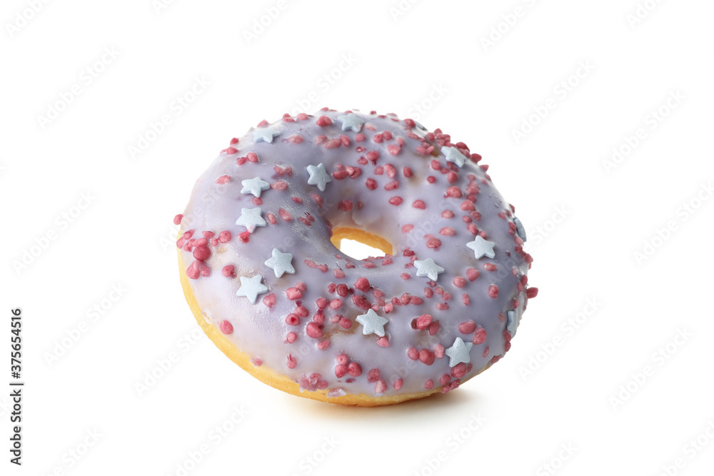 Tasty one donut isolated on white background Tasty one donut isolated on white background