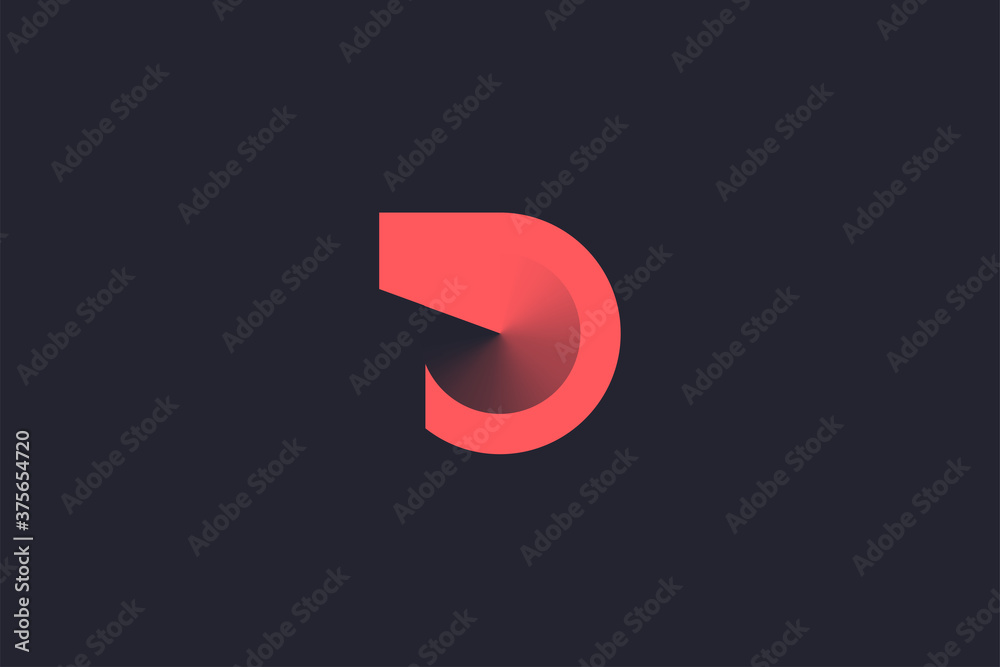 Technology Letter D Logo Abstract Whimsical Monogram Technology Letter D Logo Abstract Whimsical Monogram