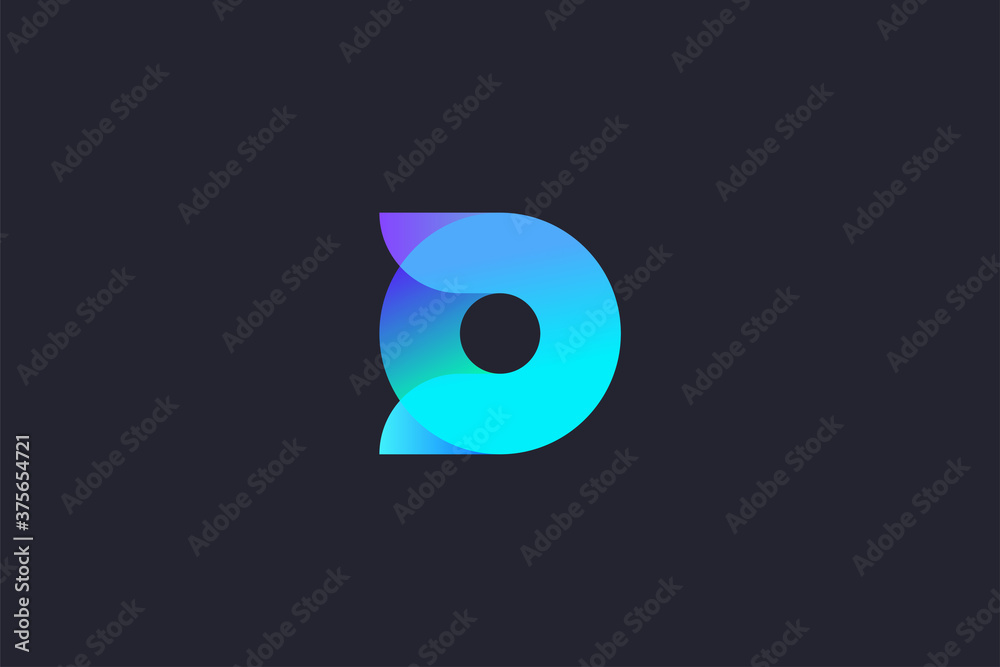 Technology Letter D Logo Abstract Whimsical Monogram Technology Letter D Logo Abstract Whimsical Monogram