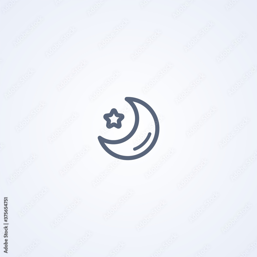 Naklejka premium Moon, vector best gray line icon