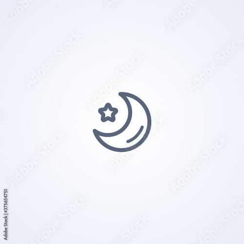 Free Download Moon, vector best gray line icon - GFXLoad