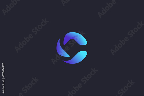 Technology Letter C Logo Abstract Whimsical Monogram