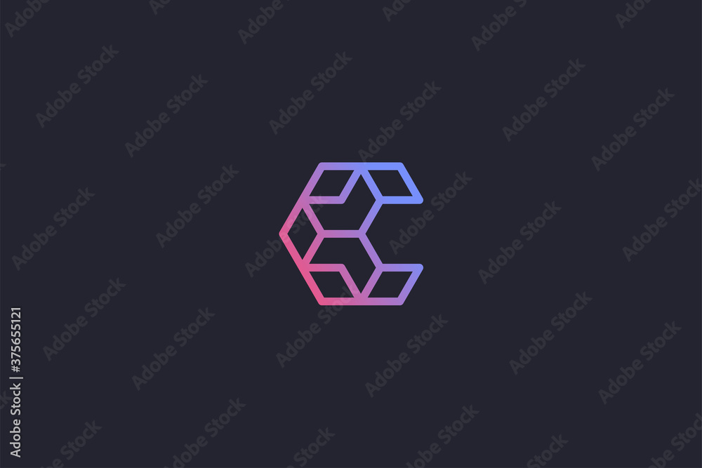 Technology Letter C Logo Abstract Whimsical Monogram