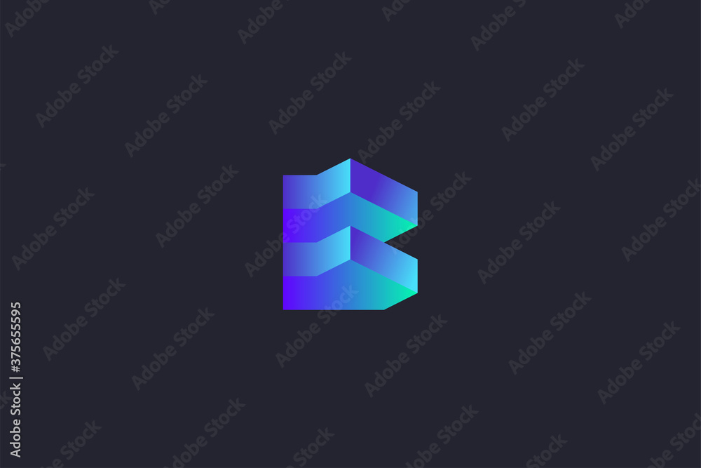 Technology Letter B Logo Abstract Whimsical Monogram Technology Letter B Logo Abstract Whimsical Monogram