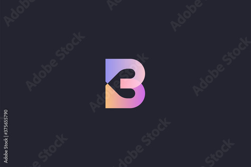 Technology Letter B Logo Abstract Whimsical Monogram