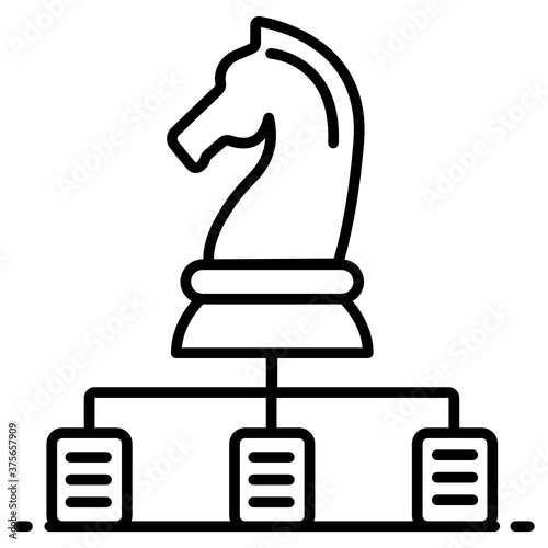 
Chess piece connected with network, hr strategy concept style 

