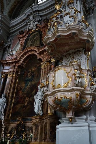 San Michele Church in San Candido - Detail of the pulpit, Innichen, Sudtirol, Trentino Alto Adige, Italy