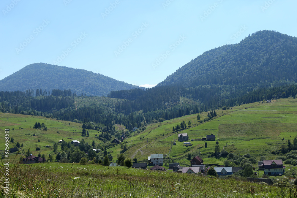 Ukrainian village in the mountains Ukrainian village in the mountains