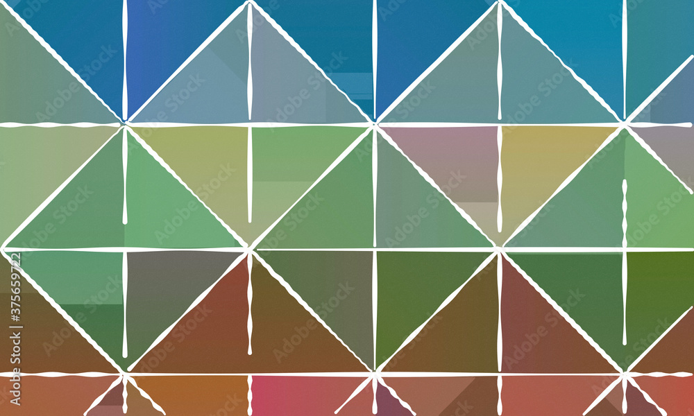 Red, green, blue and brown with white lines background, digitally created.