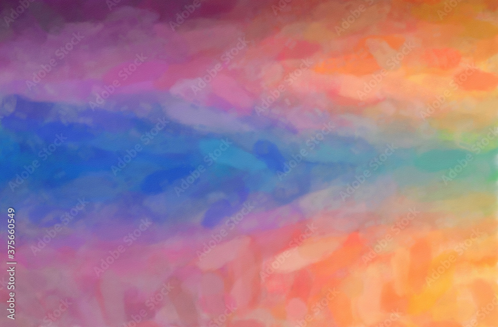 Abstract illustration of blue, purple and yellow Watercolor wash background.