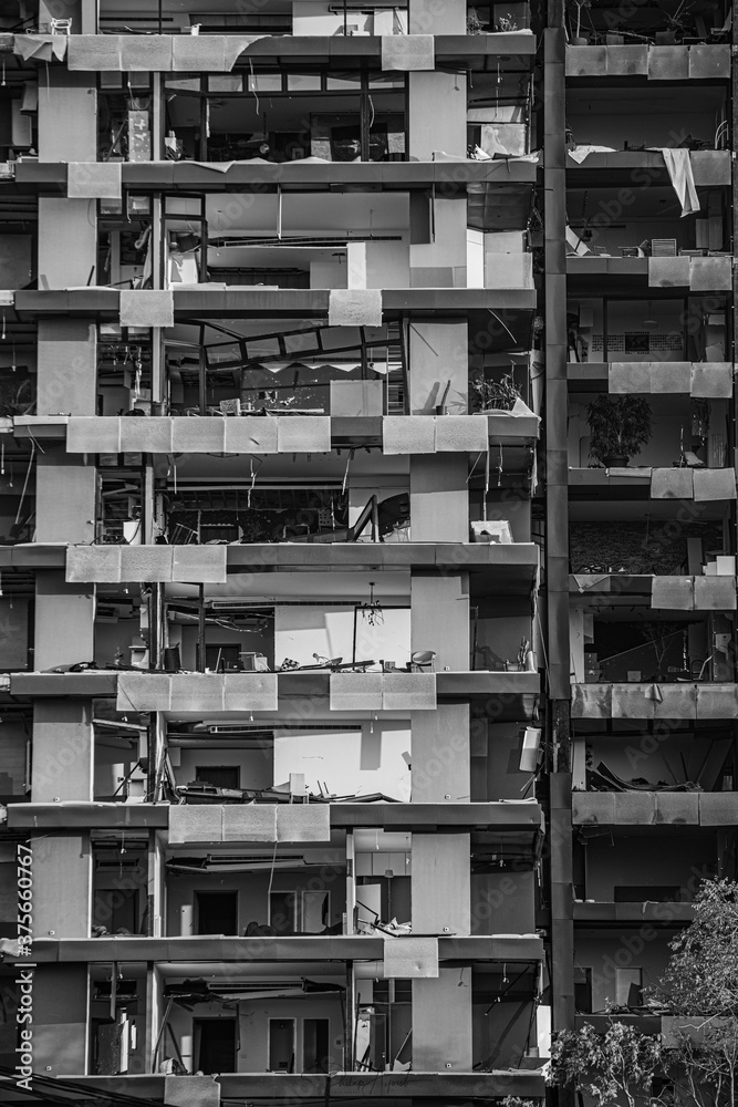 Beirut, Lebanon - August 4th, 2020 a huge explosion destroyed half of this beautiful city with more than 180 casualties, 6000 injured and 300,000 left homeless. Beirut, Lebanon - August 4th, 2020 a huge explosion destroyed half of this beautiful city with more than 180 casualties, 6000 injured and 300,000 left homeless.