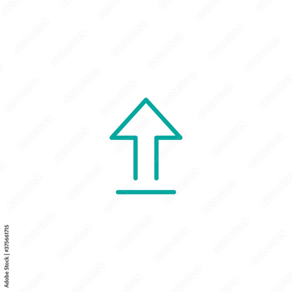 blue sharp arrow up. Line icon isolated on white. Upload icon. blue sharp arrow up. Line icon isolated on white. Upload icon.