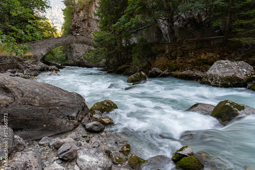 Pré-Saint-Didier (Aosta). Dora river of Verney. The Orrido of Pré-Saint-Didier. photo