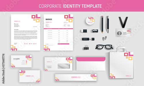 Modern Pink professional business stationery set