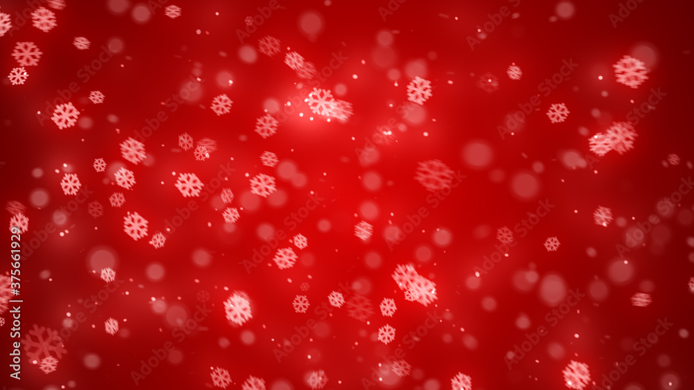 Christmas red snowflake with night star light and snow fall red background. Christmas red snowflake with night star light and snow fall red background.