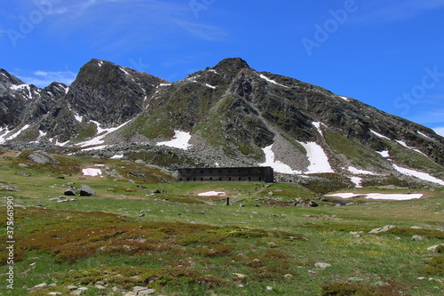 Lakes lying up in the mountains in the Chisone valley. photo