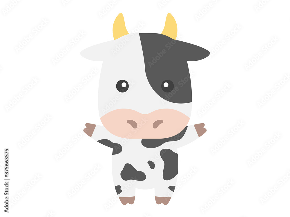 牛のキャラクターのイラスト 牛のキャラクターのイラスト