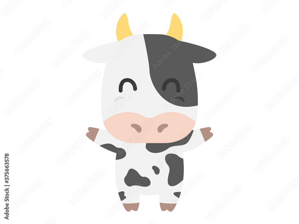 牛のキャラクターのイラスト Stock Vector Adobe Stock
