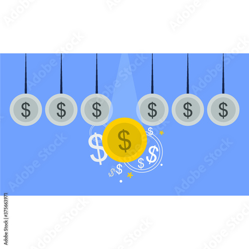dollar coins hanging on a string, money, cash