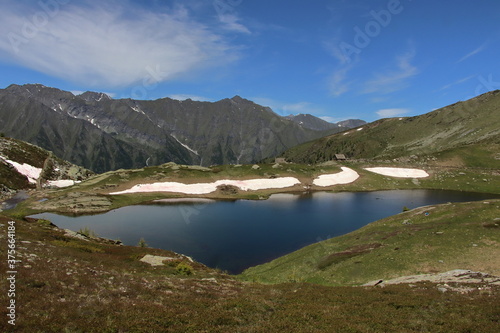 Fototapeta Naklejka Na Ścianę i Meble -  Lakes lying up in the mountains in the Chisone valley.