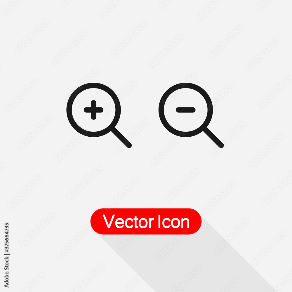 Zoom In and Out Icon Vector Illustration Eps10