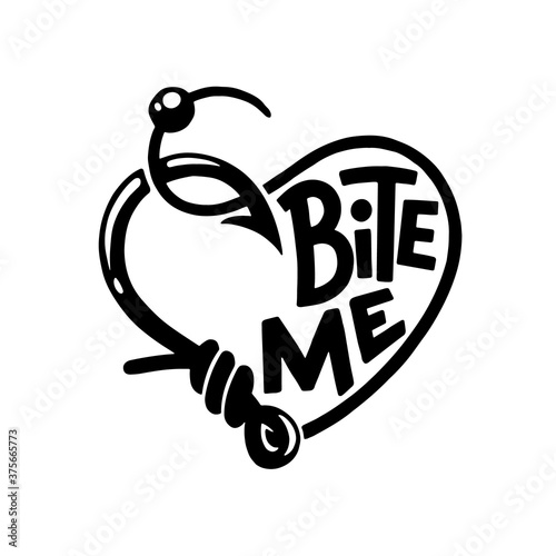 Bite me t-shirt print. Vector illustration