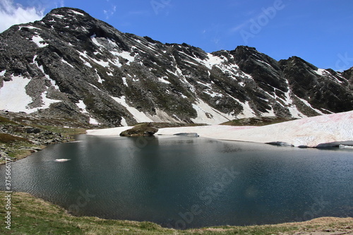 Lakes lying up in the mountains in the Chisone valley. photo