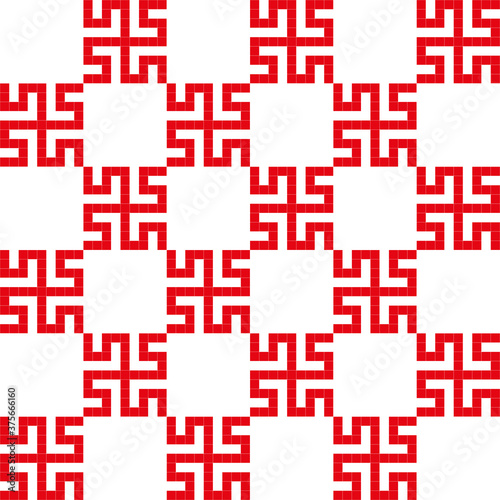 Ukrainian, Russian, Belarusian ethnic ornament, seamless pattern. Vector illustration. Slovenian traditional ornament. Seamless background. Goddess Symbol