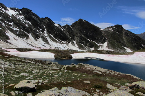 Lakes lying up in the mountains in the Chisone valley. photo
