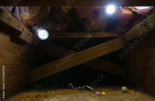 (series) kids using their imagination to search for treasure