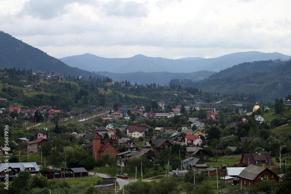 Ukrainian village in the mountains