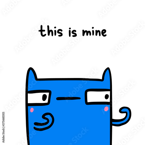 This is mine hand drawn vector illustration in cartoon doodle style