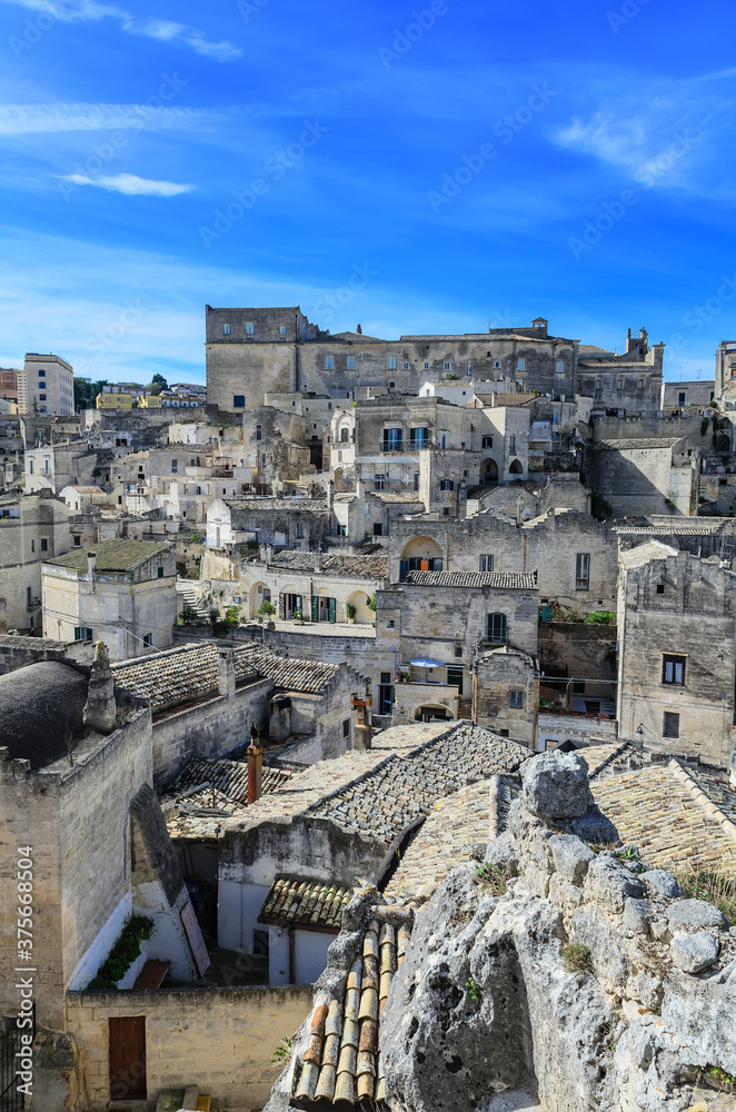 View of Matera.Historical centre of Matera 