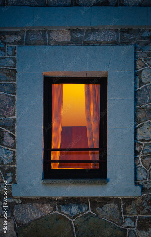 Warm Light from a House Room at Night Warm Light from a House Room at Night