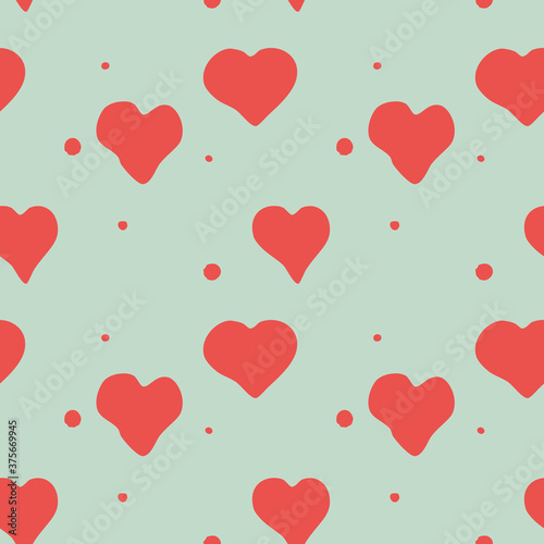 seamless pattern of hand drawn hearts