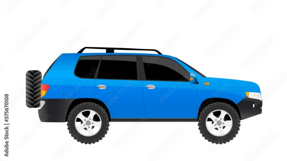 Flat design animation of a movingblue car. Seamless Loop animation. Transportation concept Flat design animation of a movingblue car. Seamless Loop animation. Transportation concept