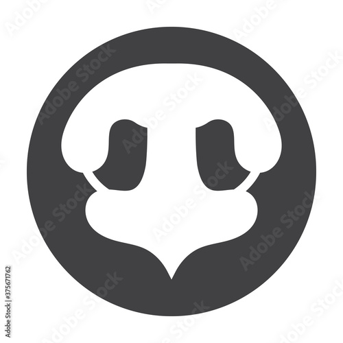 flat vector icon puppies dogs noses sniffing for apps or websites