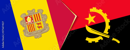 Andorra and Angola flags, two vector flags.