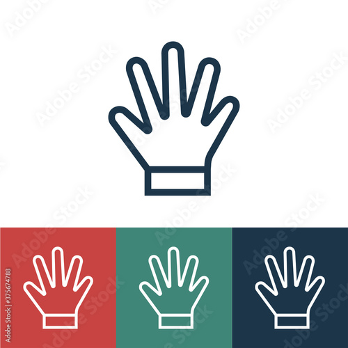 Linear vector icon with winter glove