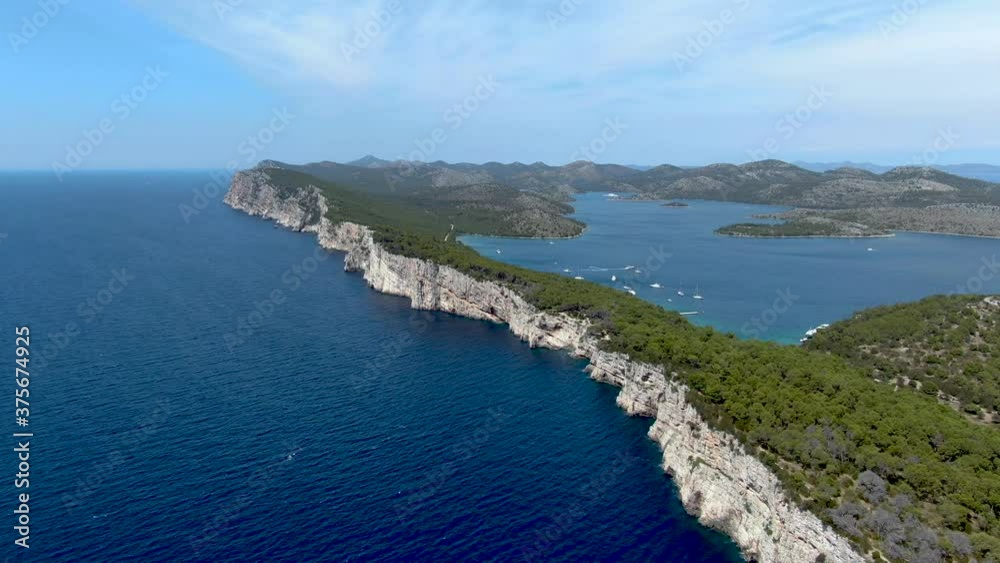 Breathtaking Croatia Landscape in Nature Park Telascica on Island Dugi Otok - Aerial Drone Breathtaking Croatia Landscape in Nature Park Telascica on Island Dugi Otok - Aerial Drone
