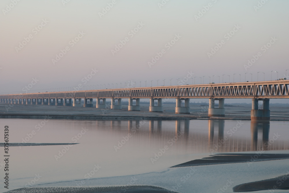 evening sunlight over the bridge